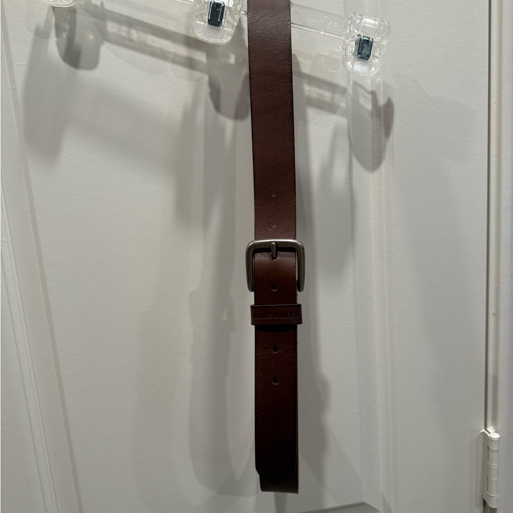 All Saints Dark Brown Leather Belt